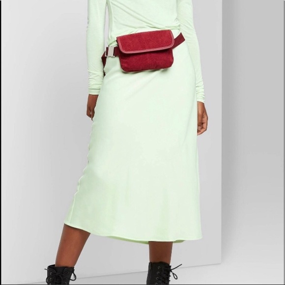 Wild Fable Mint Lime Green Midi Slip Skirt - Picture 2 of 13